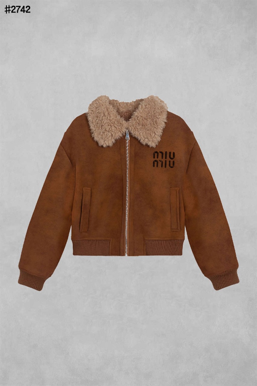 🍀 [MIUMIU] 미우미우 셔링 트리밍 크롭 스웨이드 자켓 🍀