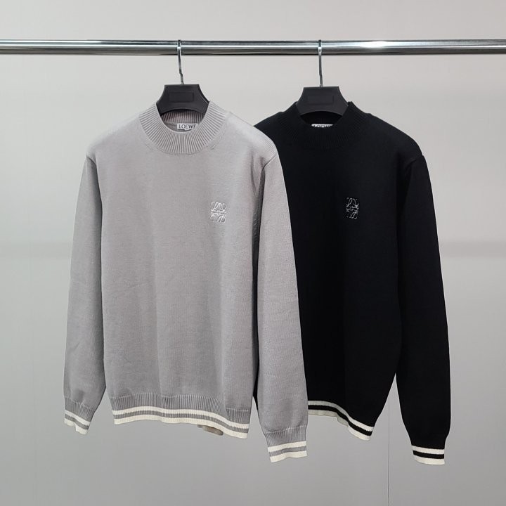 로에베 로고 자수 라인 니트