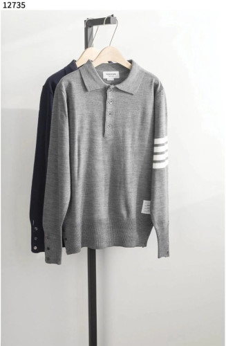 톰브라운 파인 메리노 4바 카라 니트