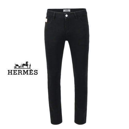에르메스 시그니처 사각 로고 블랙 슬림진 청바지
