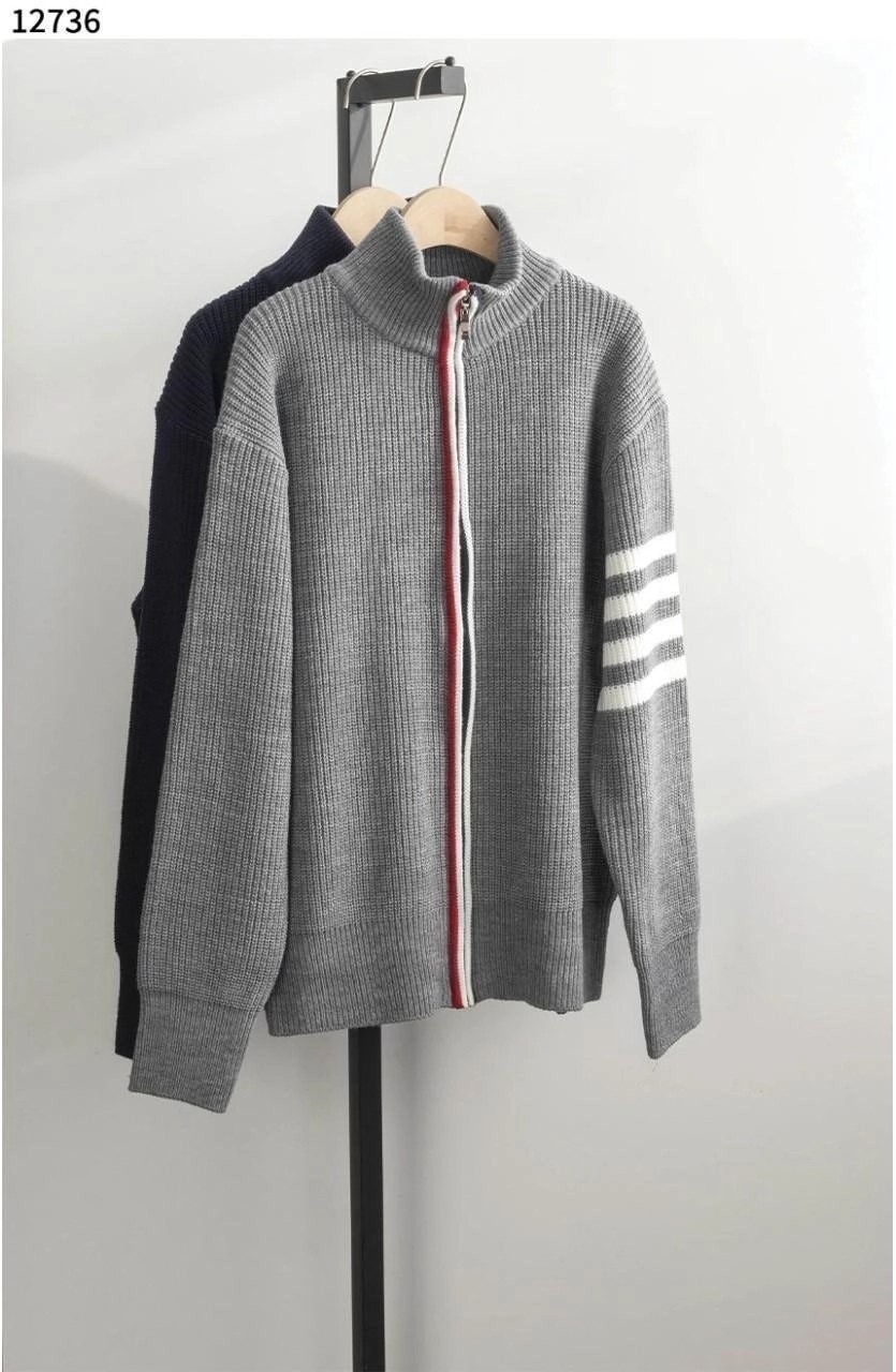 💕 톰* 사선완장 베이직 니트 집업