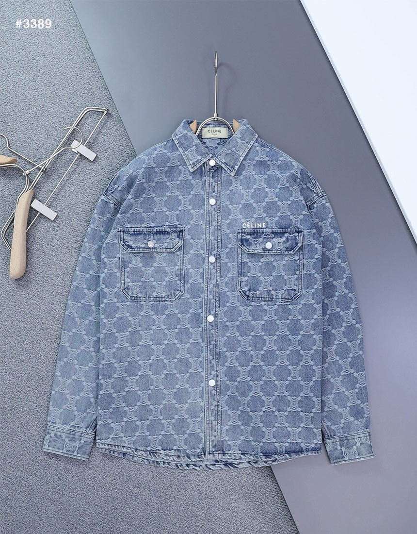 🍀 [CELINE] 셀린느 트리오페 자카드 데님 셔츠 🍀