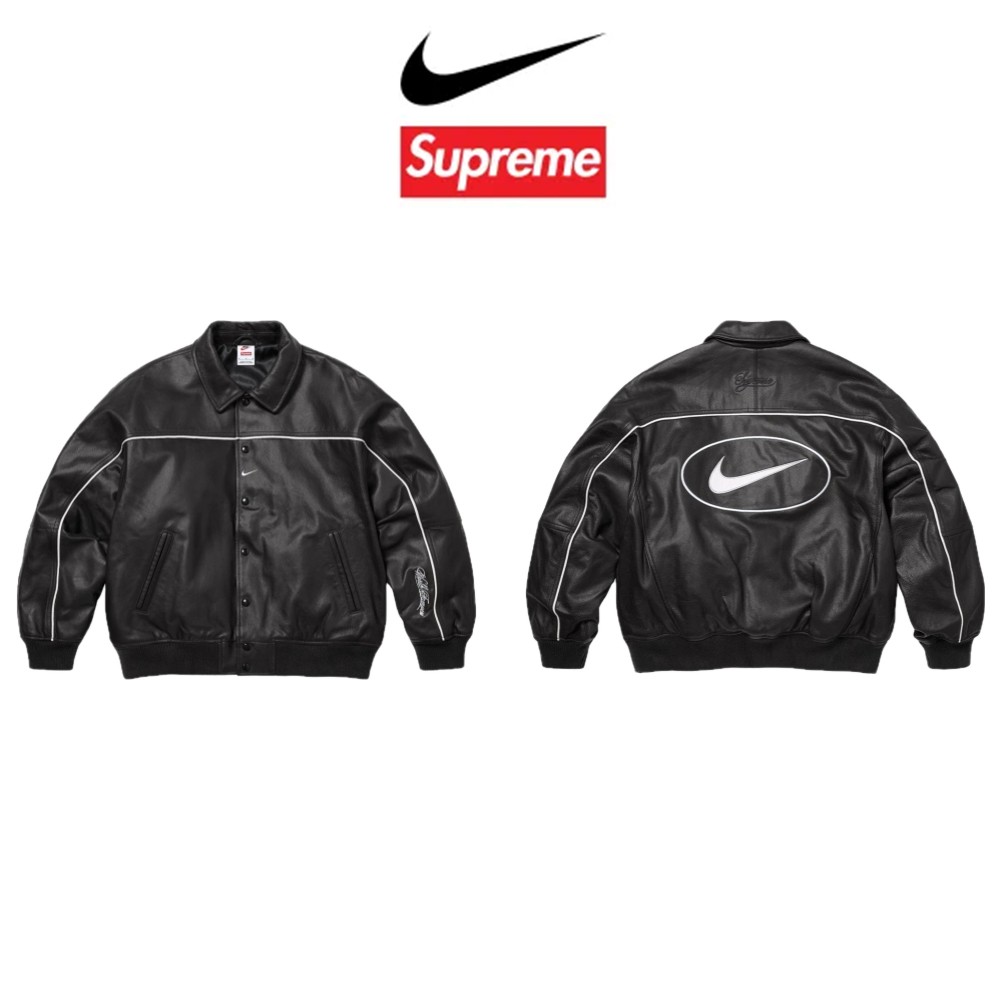 재입고!! 나*키x슈*림 레더 바시티(블랙)