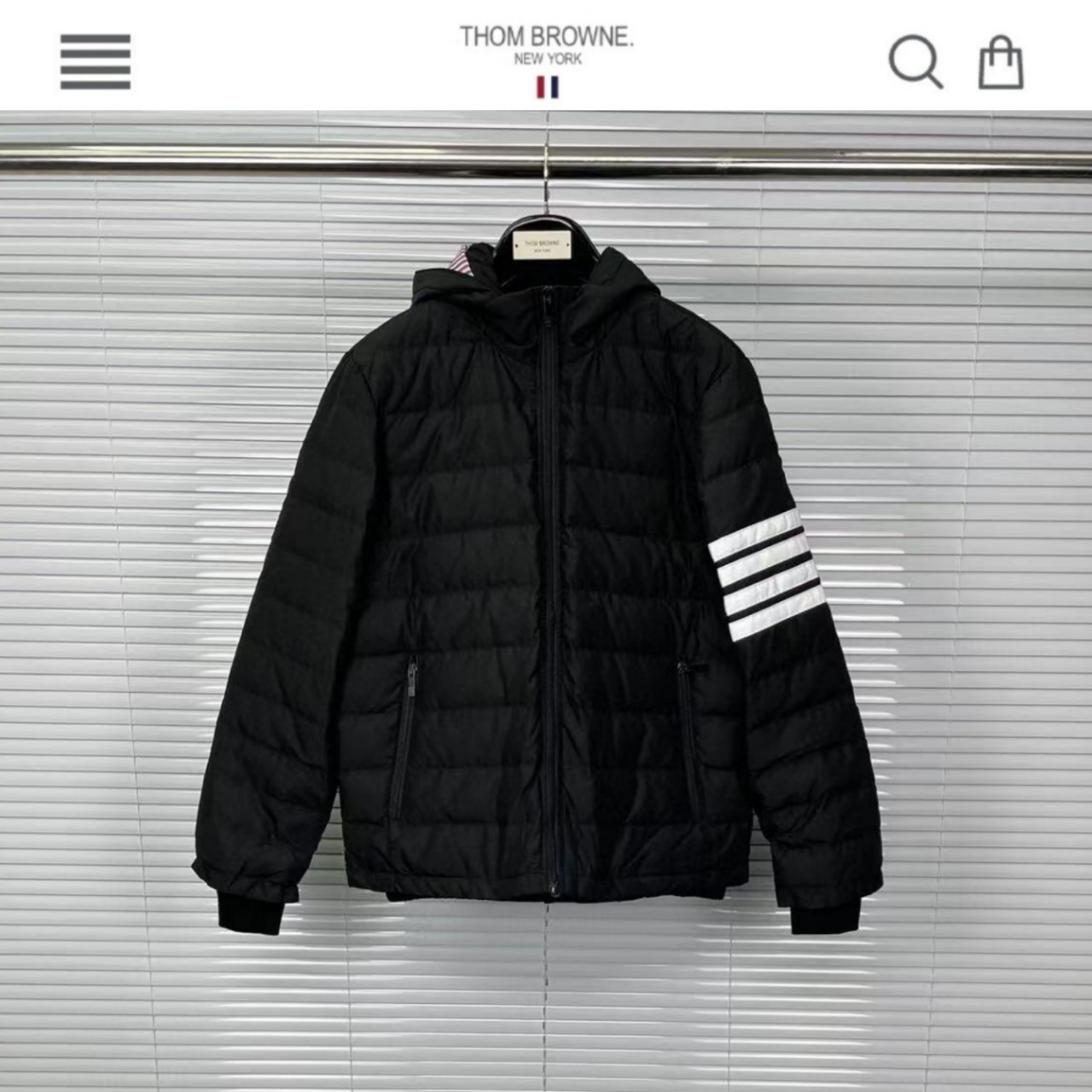 수입 고급 TB 사선완장 다운 패딩 신상 블랙