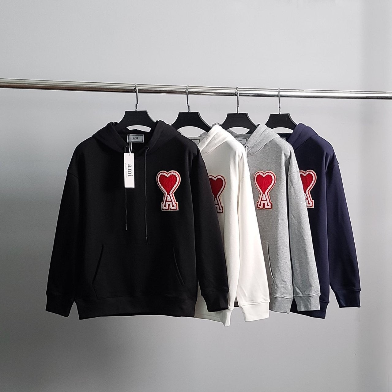 💕 아* 빅하트패치 코튼 후드티