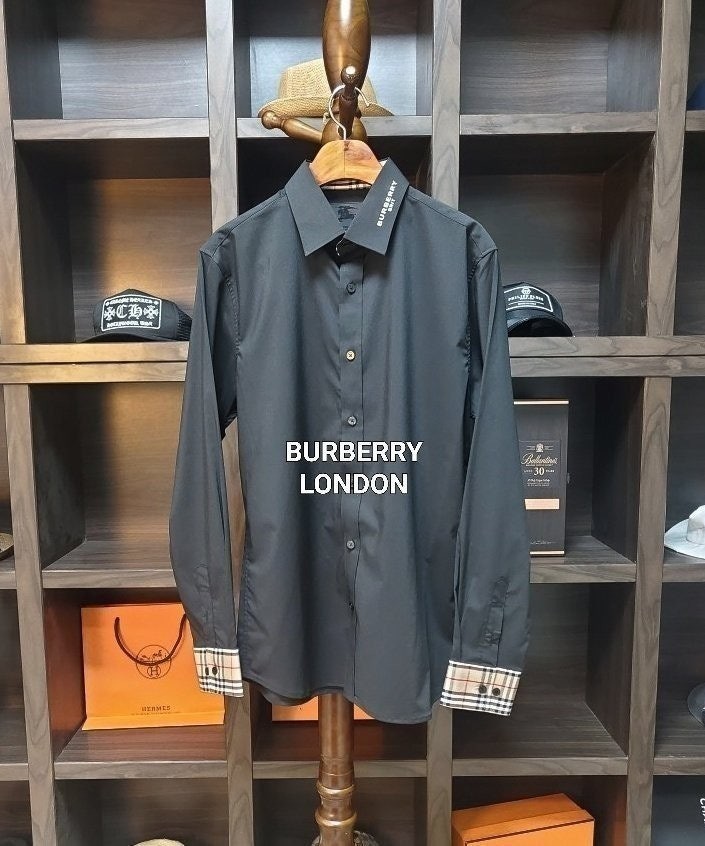 💕 버** 브라운 라벨 모던 런던 가죽소매라인 셔츠