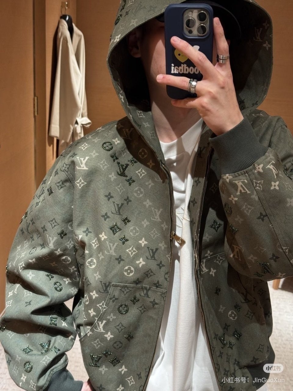 💕 루* 엠벨리시드 후디드 블루종