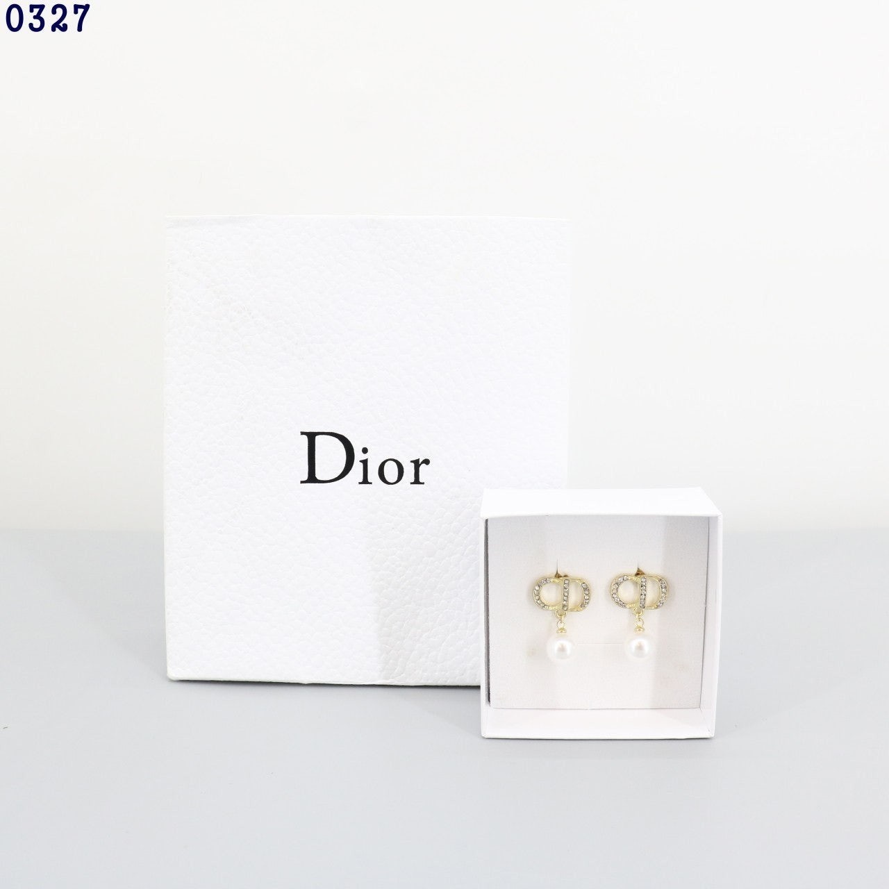 💕 디* CD로고 큐빅 진주 귀걸이