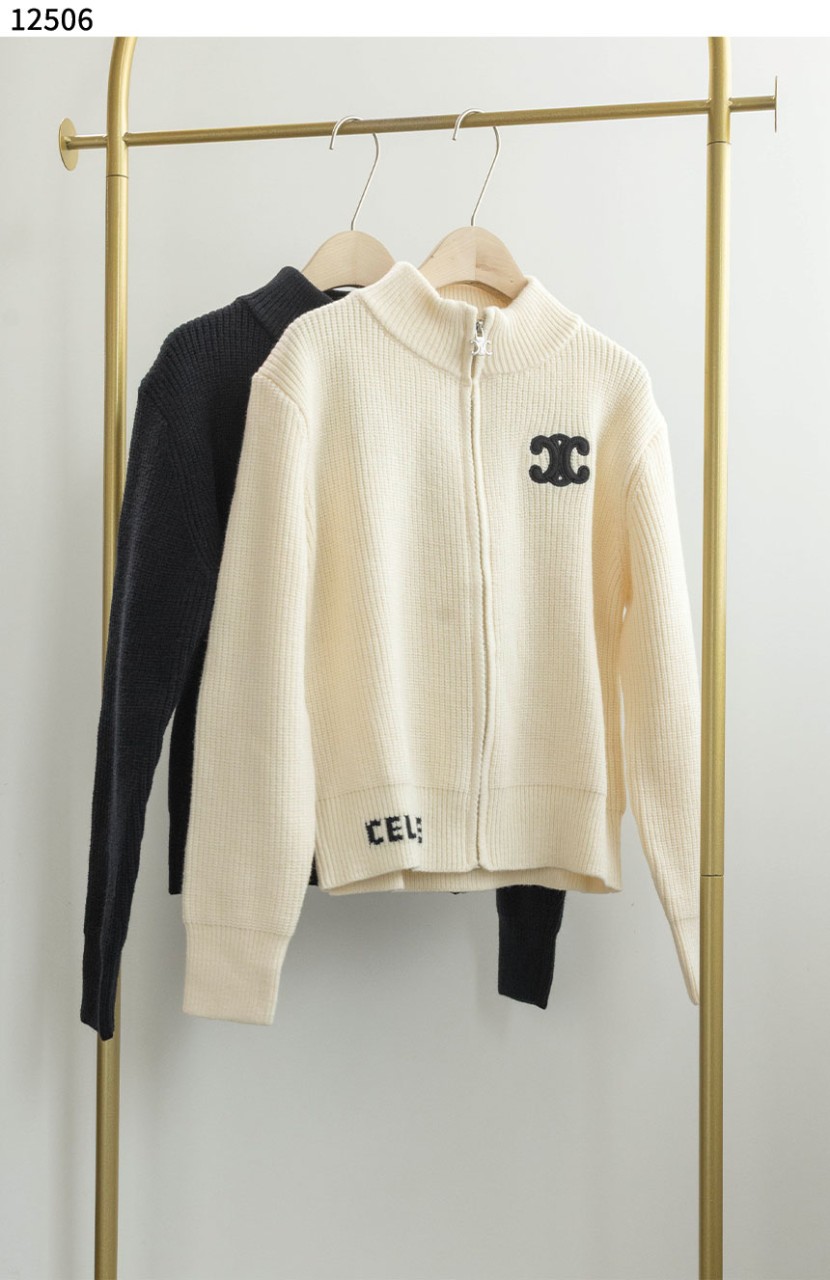 #셀린느 [CELINE] 캐쥬얼 로고 니트 집업 신상입고💢 #상의 #니트 #12506