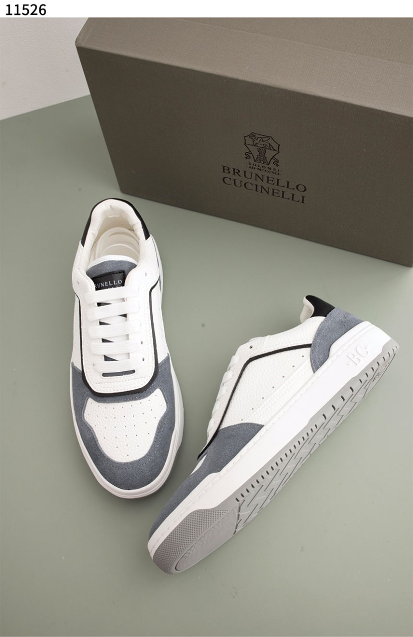 #브루넬로쿠치넬리 [Brunello Cucinelli] 펀칭 패널 그레이니 레더 남성 스니커즈 신상입고💢 #신발 #11526