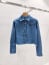 미우미우 여성 크롭 데님 셔츠 자켓