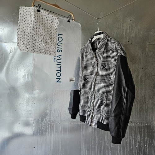 💕 루* 믹스드 레더 앤드 울 블루종