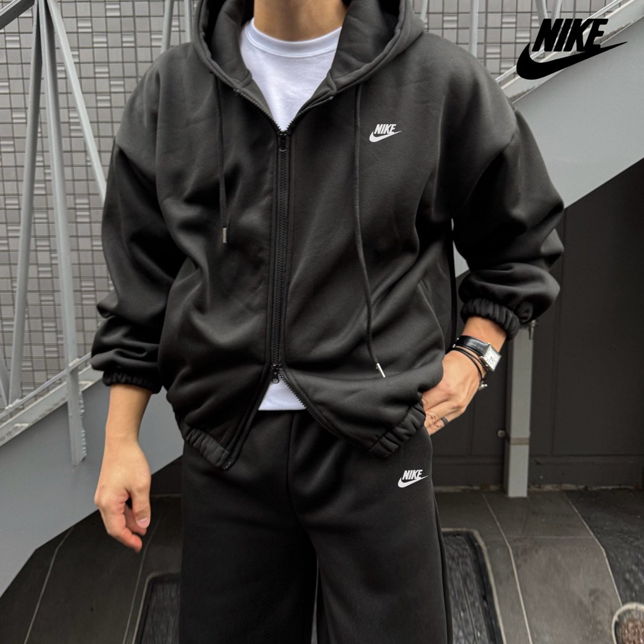 NK 기모 후드 트레이닝 셋업