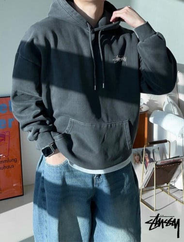 STS 피그먼트 기모 후드티