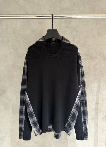 발*시*가  하이브리드 플래드 스웨터 니트