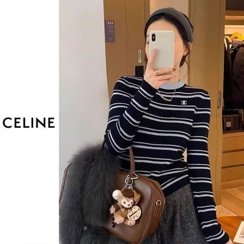 CLN 스트라이프 베이직 니트