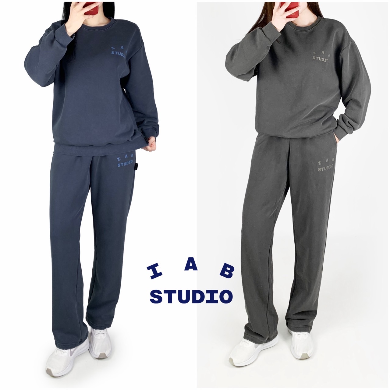 <아이앱 피그먼트 맨투맨 세트>