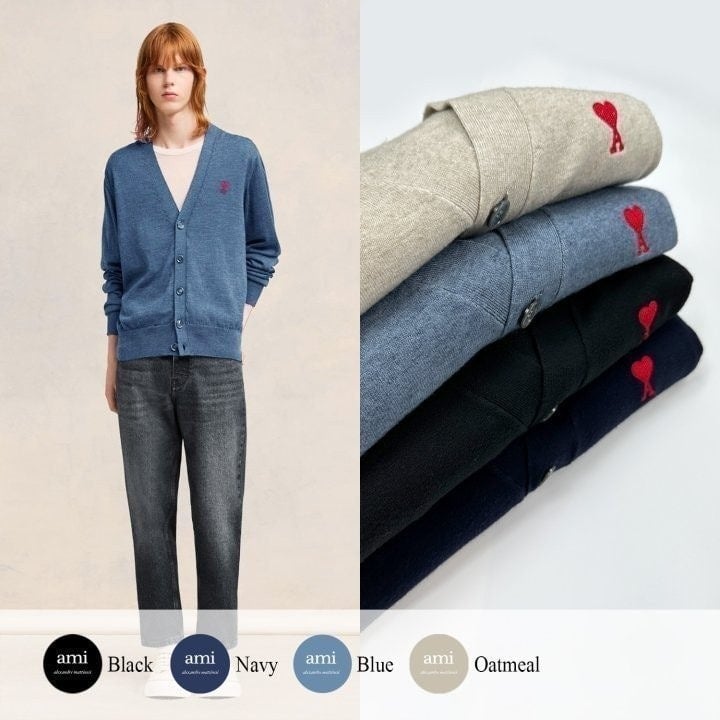 💕 아* 드 꾀흐 엠브로이더리 니트 가디건 (남성)