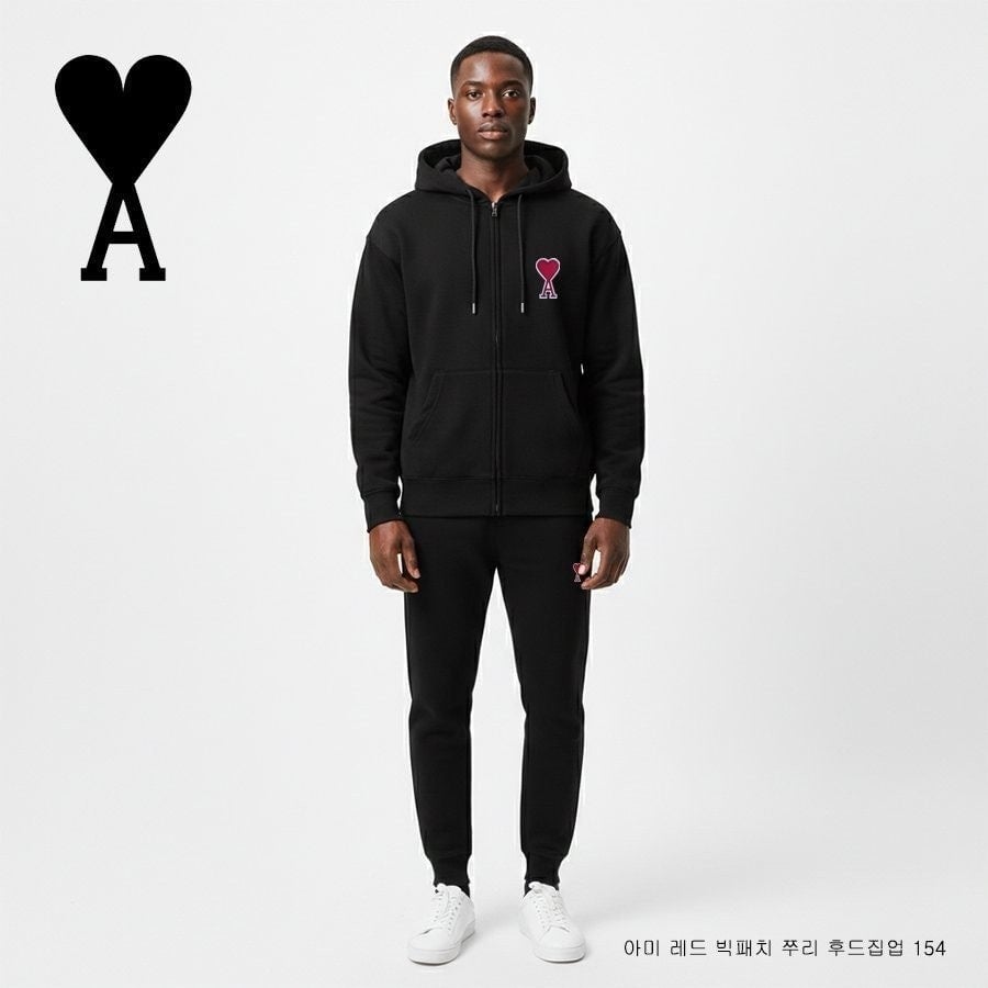 💕 아* 레드 빅패치 쭈리 후드집업 152