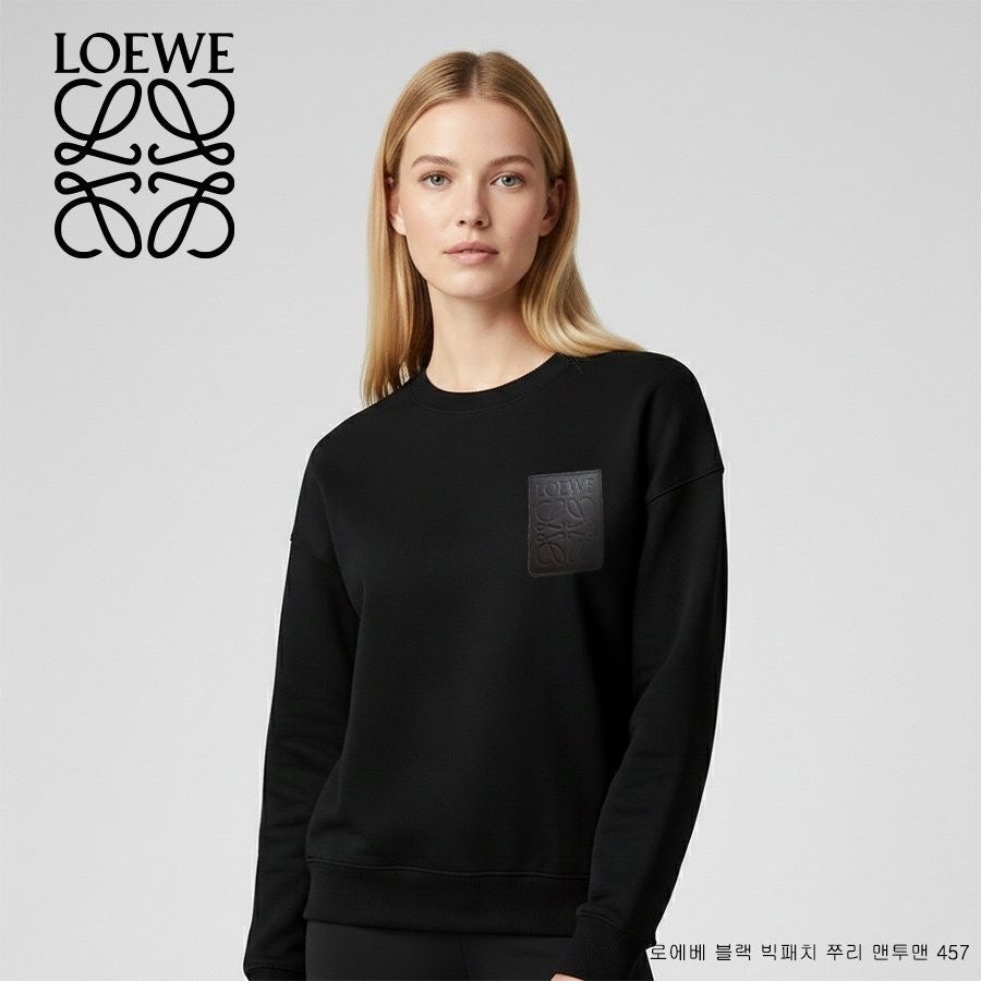 💕 로** 블랙가죽패치 쭈리 맨투맨 457