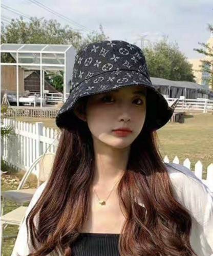 💕 루* 모노그램 데님 자가드 버킷햇 ✔수입