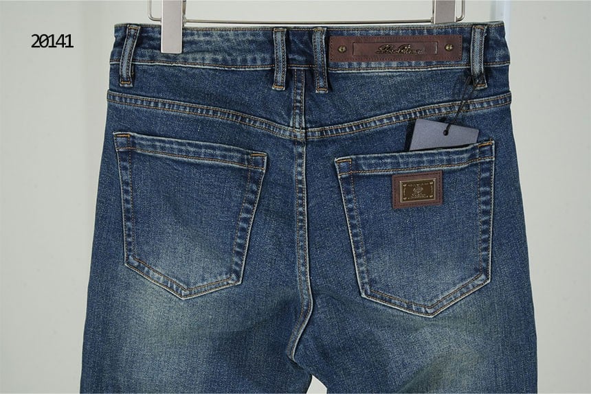 🔆 [Loro Piana] 로로피아나 레더패치 스틸로고 데님진 🔆