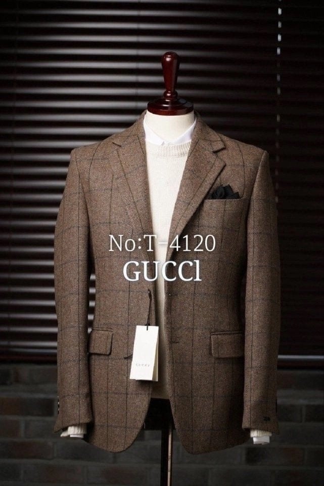 💕 구* 체크 울블레이저