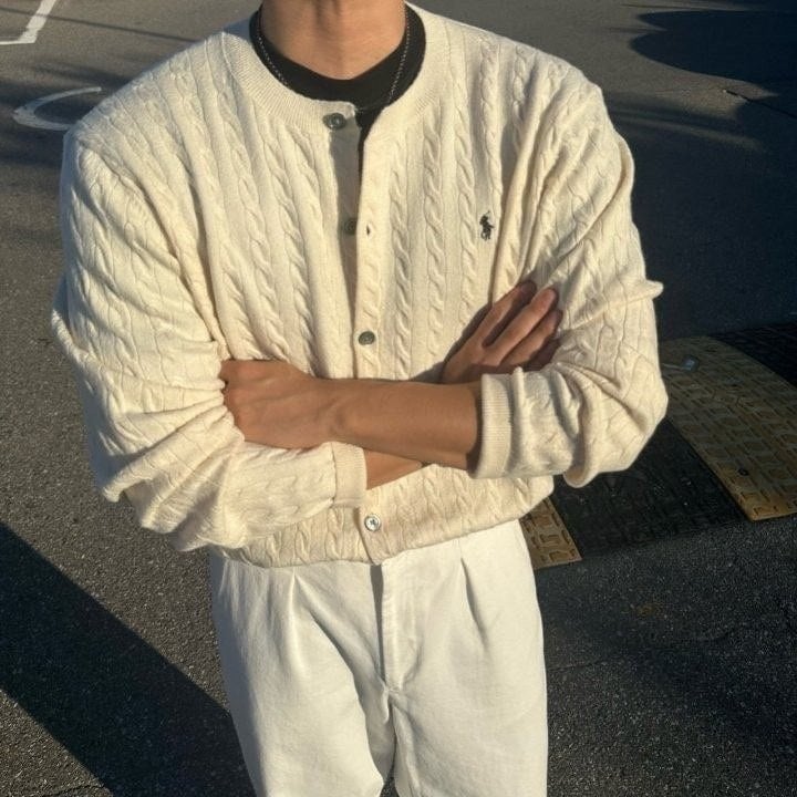 💕 폴* 케이블 니트 라운드 가디건