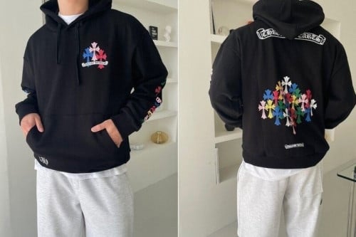 💕 크* 멀티 컬러 크로스 후드티