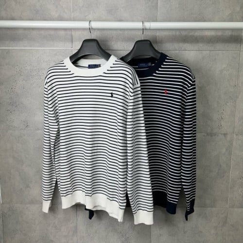 폴로 단가라 라운드 긴팔 니트