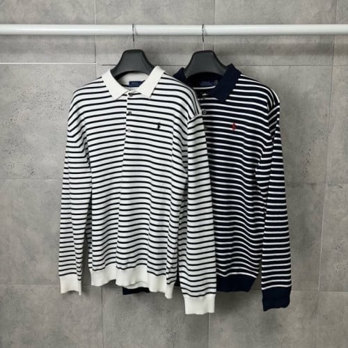 폴로 랄프로렌 단가라 카라 긴팔 니트