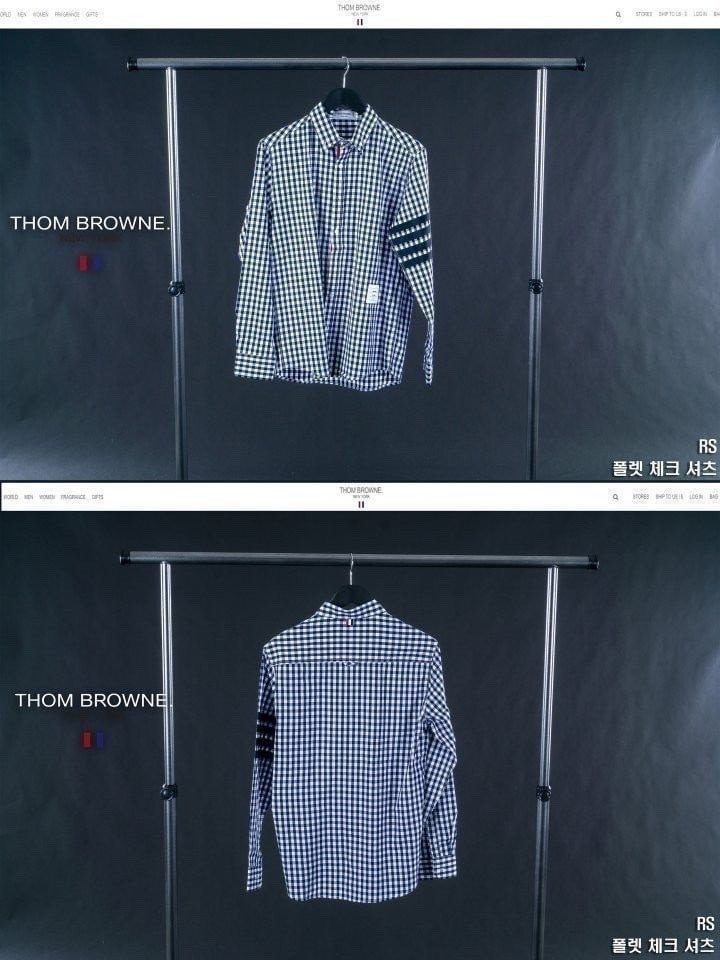 톰브라운 폴렛 체크 셔츠