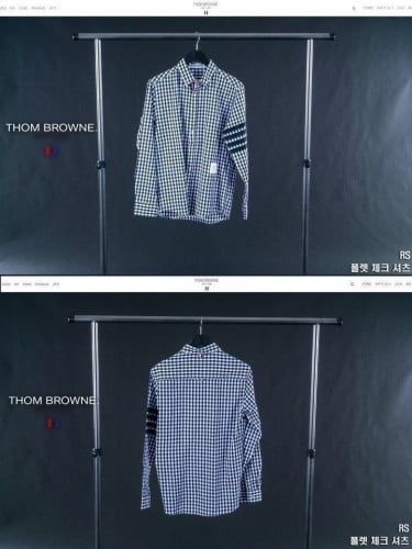 톰브라운 폴렛 체크 셔츠