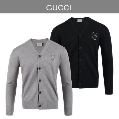 구찌 레빗 자수 울 가디건