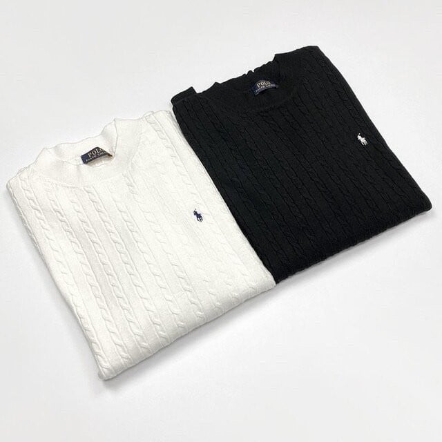 폴로 케이블 라운드 니트