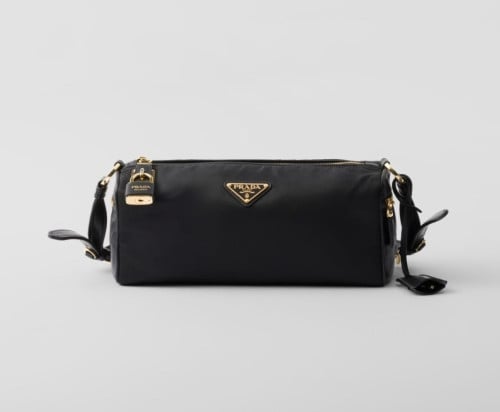 💕 프** 자물쇠가 있는 미디엄 리나일론 및 가죽 숄더백 ❤️풀박스❤️