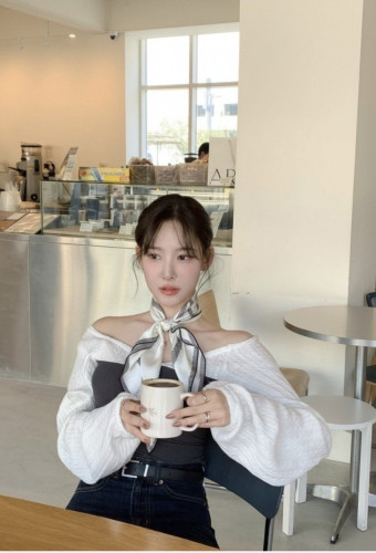 💕 샤* 심볼로고 화이트 스카프