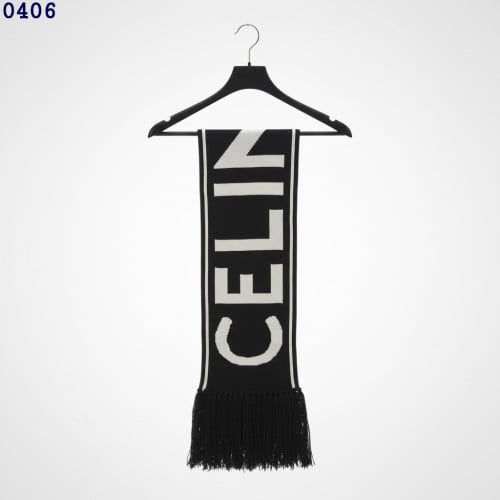 👹셀린느 블랙&화이트 울 캐시미어 머플러👹