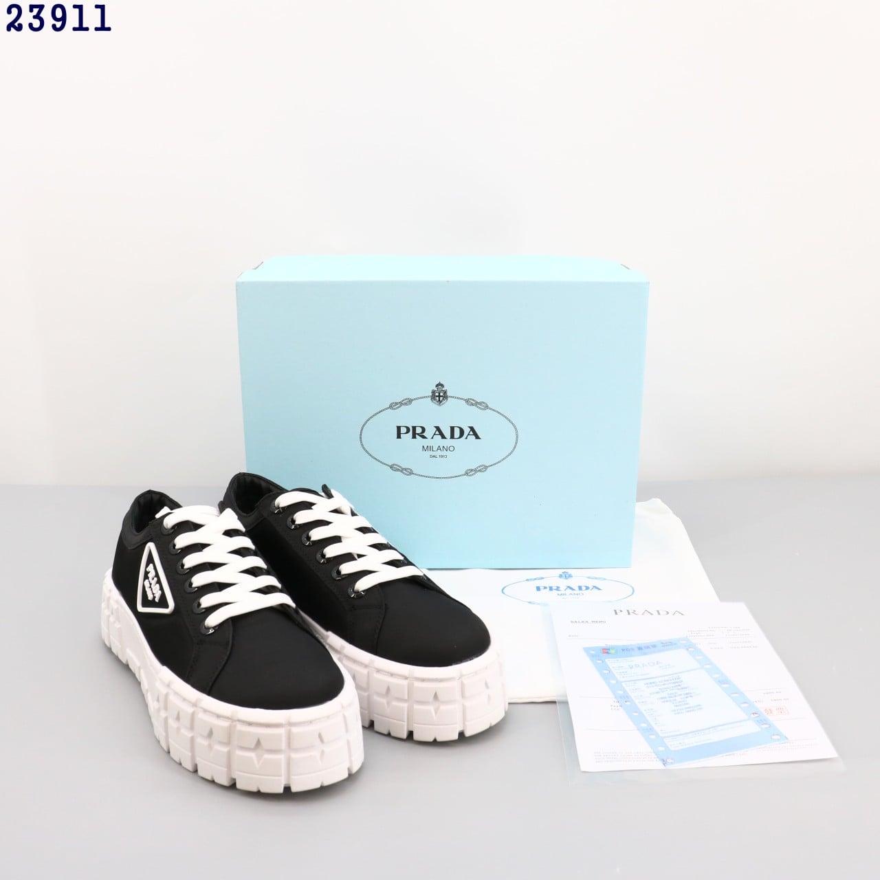 👹프라다 삼각로고 개버딘 휠 플랫폼 스니커즈👹