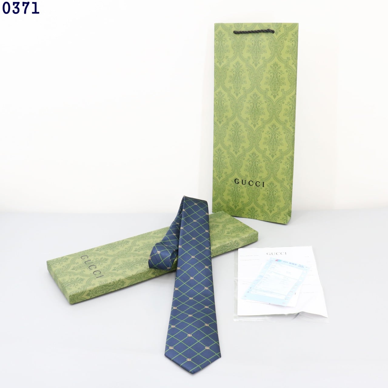 👹구찌 GG로고 라인 체크 넥타이👹