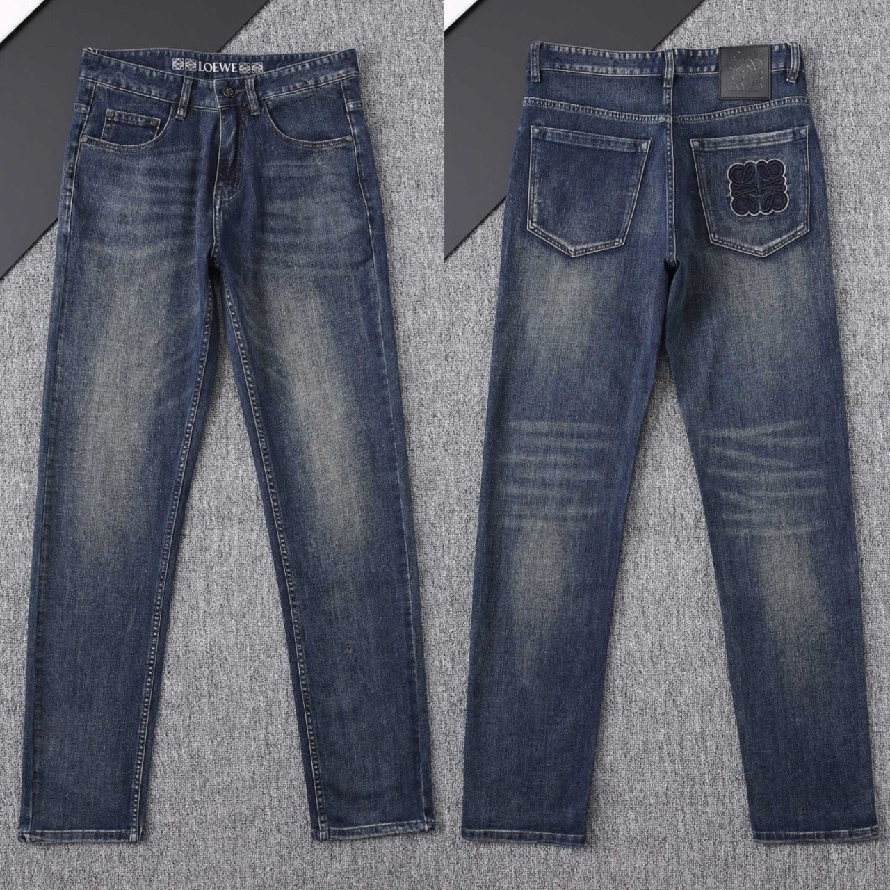 💕 로** 아나그램 로고자수 워싱스판 데님진➡️수입최고급(봄제품)