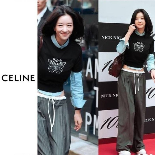 💕 셀** 스트라이프 픽턱팬츠