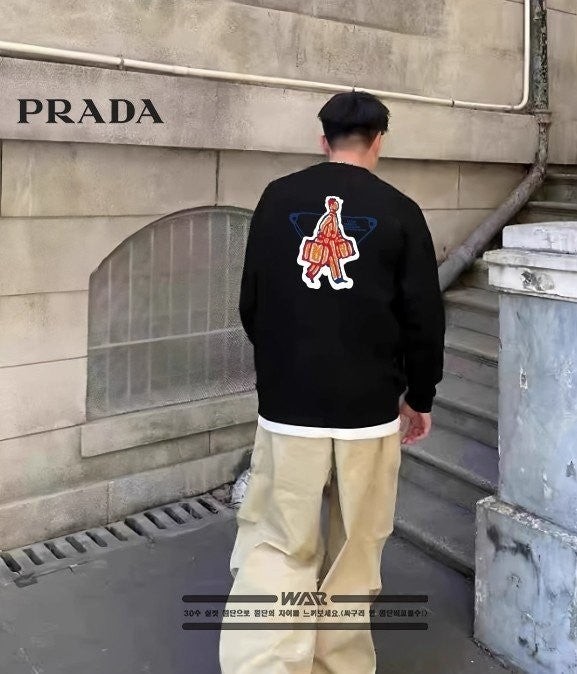 💕 프** 백 사람 로고 디자인 긴팔티셔츠 (시보리없음)