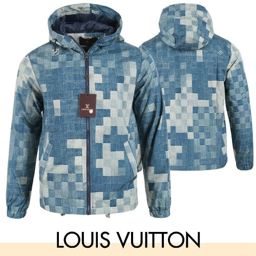 💕 루* 블루 체커보드 윈드 자켓