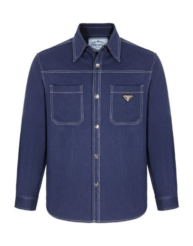 💕 프** 수입 라이트 데님 트라이앵글 로고 재킷 블루