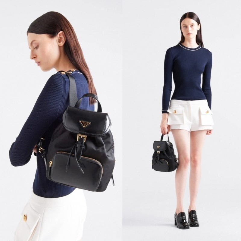 💕 프** 고급 리나일론 브러쉬드 레더 백팩