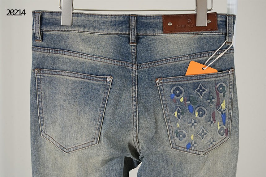 🔆 [LOUIS VUITTON] 루이비통 멀티컬러 모노그램 로고 포켓 데님진 🔆