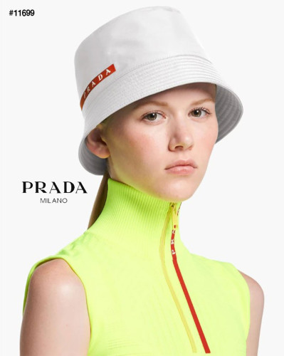 🍀 [PRADA] 프라다 레드라인 로고 테크니컬 페브릭 버킷햇 🍀
