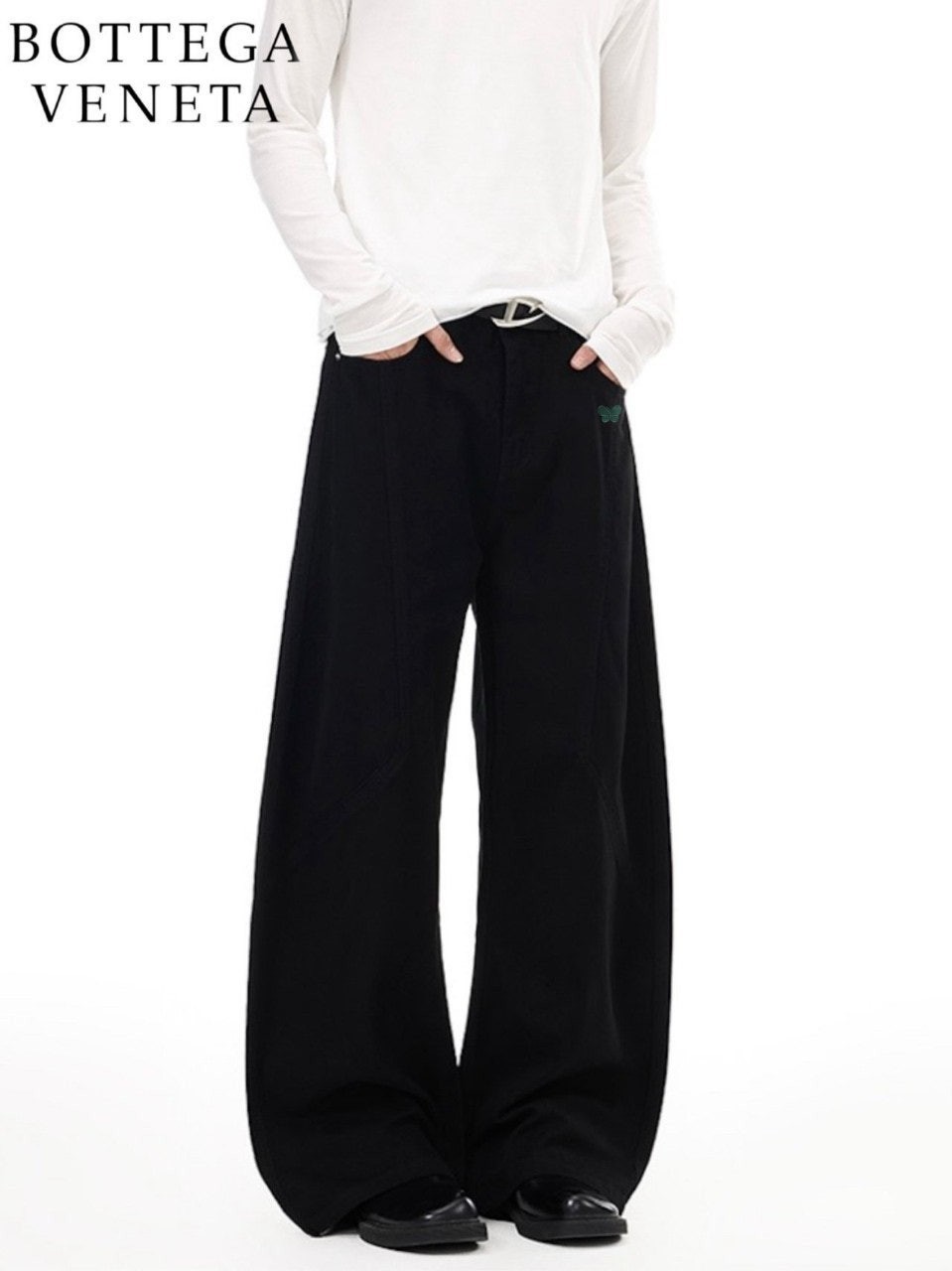 💕 보** 다잉 패널 와이드팬츠