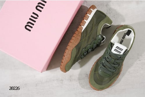 🔆 [MIUMIU] 미우미우 타이어 테크니컬 패브릭 앤 스웨이드 스니커즈 🔆